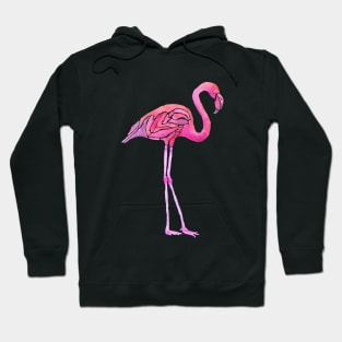 Flamingo Party on dark blue Hoodie